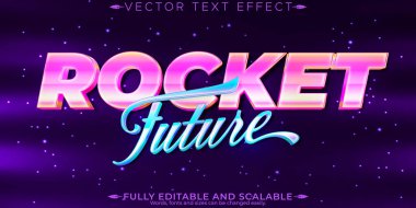 Klasik 80 'ler metin efekti, düzenlenebilir retro gelecek ve siber uzay t