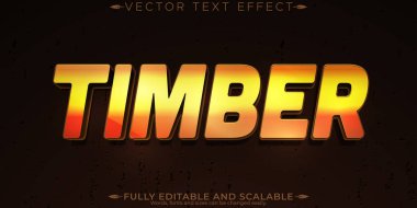 Timber editable text effect, editable wood and forest text style clipart