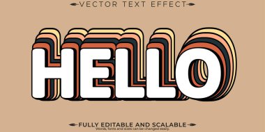 Retro düzenlenebilir metin efekti, düzenlenebilir 80 'ler ve klasik metin biçimi