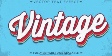 Retro, klasik metin efekti, düzenlenebilir 70 'ler ve 80' ler metin biçimi