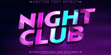 Müzik sentetik metin efekti, düzenlenebilir retro ve neon metin biçimi