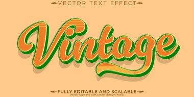 Retro, klasik metin efekti, düzenlenebilir 70 'ler ve 80' ler metin biçimi