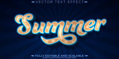 Yaz satışı metin efekti, düzenlenebilir pazarlama ve plaj metin tarzı