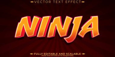 Katana metin efekti, düzenlenebilir samuray ve bıçak özelleştirilebilir yazı tipi
