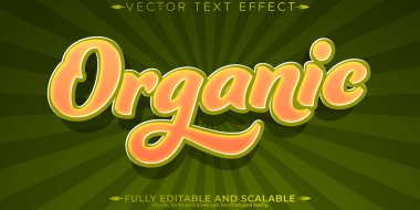 Organik yeşil metin efekti, düzenlenebilir doğal ve meyve metin biçimi