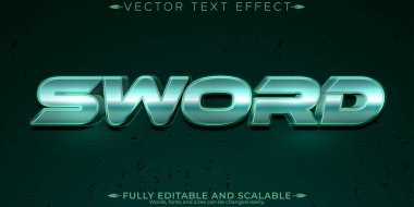 Kılıç metin efekti, düzenlenebilir metalik ve parlak metin biçimi