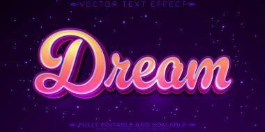 Rüya yaratıcı metin efekti, düzenlenebilir modern ve poster metin kalıbı