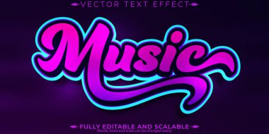 Müzik kulübü metin efekti, düzenlenebilir parti ve disko metin biçimi