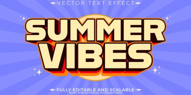 Yaz satışı metin efekti, düzenlenebilir pazarlama ve plaj metin tarzı
