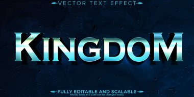 Krallık savaşçısı metin efekti, düzenlenebilir metalik ve parlak metin st.