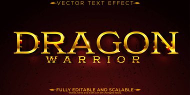 Krallık savaşçısı metin efekti, düzenlenebilir metalik ve parlak metin st.