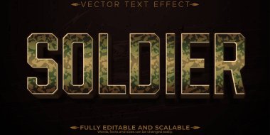 Asker metni efekti, düzenlenebilir şablon ve dünya savaşı metni.