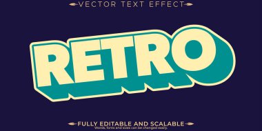 Retro etiket metin efekti, düzenlenebilir 70 'ler ve 80' ler metin biçimi