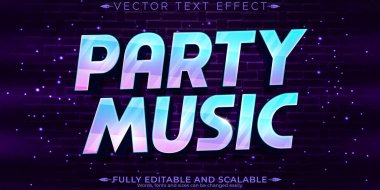 Müzik kulübü metin efekti, düzenlenebilir parti ve disko metin biçimi