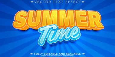 Yaz satışı metin efekti, düzenlenebilir pazarlama ve plaj metin tarzı