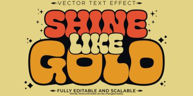 Retro klasik metin efekti, düzenlenebilir 70 'ler ve 80' ler metin biçimi