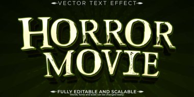 Korku filmi metin efekti, düzenlenebilir vintage ve korkutucu metin biçimi