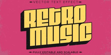 Retro, klasik metin efekti, düzenlenebilir 70 'ler ve 80' ler metin biçimi