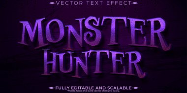 Canavar avcısı metin efekti, düzenlenebilir korku ve korkutucu metin tarzı