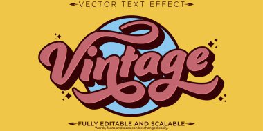 Retro klasik metin efekti, düzenlenebilir 70 'ler ve 80' ler metin biçimi