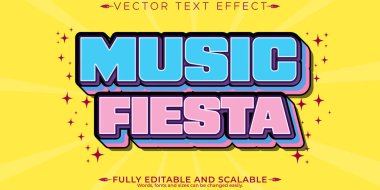 Retro vintage müzik partisi metin efekti, düzenlenebilir 70 'ler ve 80' ler metin