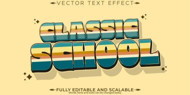 Retro klasik metin efekti, düzenlenebilir 70 'ler ve 80' ler metin biçimi