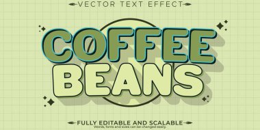 Retro vintage kahve metni efekti, düzenlenebilir 70 'ler ve 80' ler metin stili