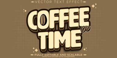 Retro vintage kahve metni efekti, düzenlenebilir 70 'ler ve 80' ler metin stili