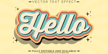 Retro klasik metin efekti, düzenlenebilir 70 'ler ve 80' ler metin biçimi