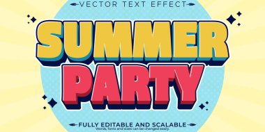 Retro vintage yaz metin efekti, düzenlenebilir 70 'ler ve 80' ler metin stili