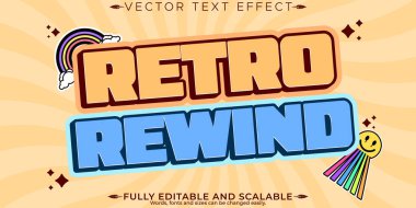 Retro klasik metin efekti, düzenlenebilir 70 'ler ve 80' ler metin biçimi