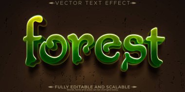 Orman metin efekti, düzenlenebilir orman ve doğa özelleştirilebilir yazı tipi 