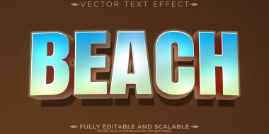 Plaj metin efekti, düzenlenebilir kıyı ve tropikal özelleştirilebilir yazı tipi