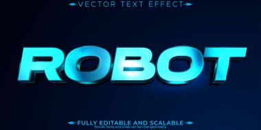 Robot metin efekti, düzenlenebilir ai ve teknolojik özelleştirilebilir yazı tipi 