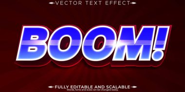Çizgi film metin efekti, düzenlenebilir patlama ve komik özelleştirilebilir yazı tipleri
