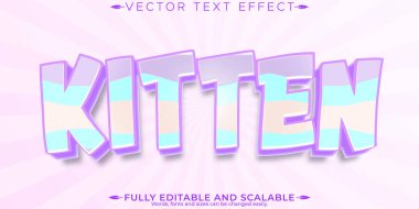 Kedicik metin efekti, düzenlenebilir kedi ve oynak kişiselleştirilebilir yazı tipleri