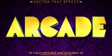 Arcade 80 metin efekti, düzenlenebilir retro gelecek ve siber uzay te