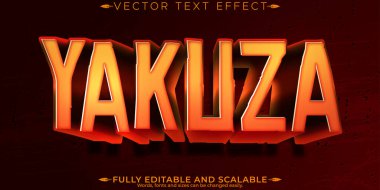 Savaşçı metin efekti, düzenlenebilir yakuza ve Japonca metin tarzı