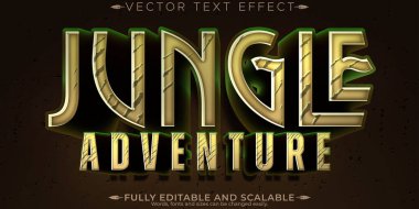 Jungle adventure text effect, editable forest and monster font s clipart