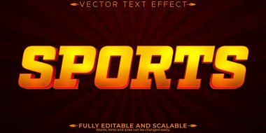 Spor metin efekti, düzenlenebilir atletik ve oyun özelleştirilebilir yazı tipi 