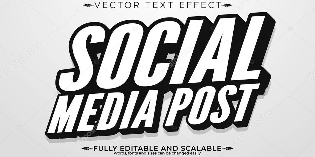 Social media sale text effect, editable modern and poster text s