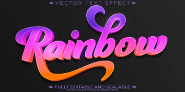 Colorful text effect, editable vibrant and lively customizable f clipart