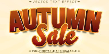 Sonbahar metin efekti, düzenlenebilir sezon ve yaprak metin biçimi