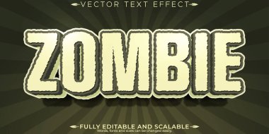 Zombi canavar metin efekti, düzenlenebilir korku ve cadılar bayramı metinleri