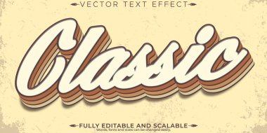 Retro klasik metin efekti, düzenlenebilir 70 'ler ve 80' ler metin biçimi