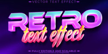 Klasik 80 'ler metin efekti, düzenlenebilir retro gelecek ve siber uzay t