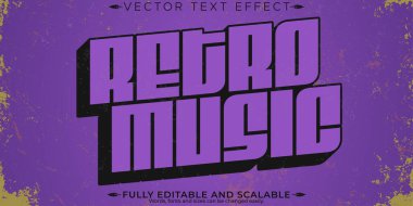 Retro, klasik metin efekti, düzenlenebilir 70 'ler ve 80' ler metin biçimi