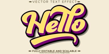 Retro, klasik metin efekti, düzenlenebilir 70 'ler ve 80' ler metin biçimi