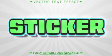 Etiket metin efekti, düzenlenebilir havalı modern yazı tipi biçimi