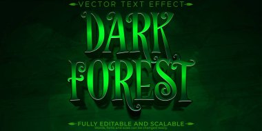 Dark Forest metin efekti, düzenlenebilir vintage ve korkutucu metin tarzı